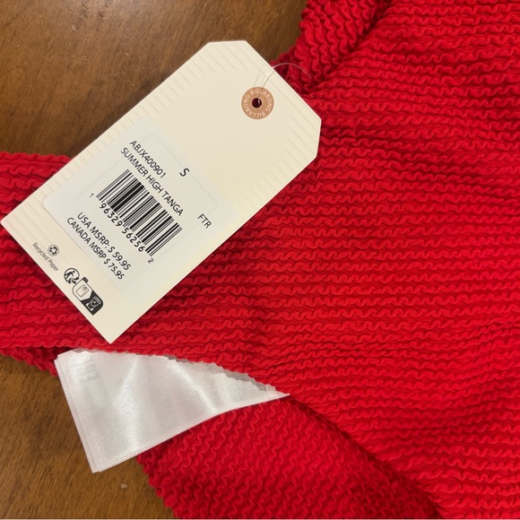 Billabong Red Ribbed Bikini Bottom - Picture 8 of 8